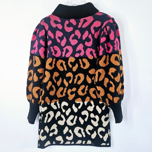 Farm‎ Rio Mixed Leopards Striped Sweater Dress Size Small New Animal Print - Picture 10 of 10